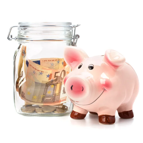 .Business concept. Money savings in glass pot. . — Stock Photo, Image
