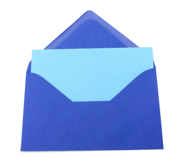 Envelope with card isolated on white background — Stock Photo, Image