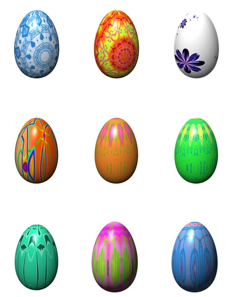 Velikonoční vajíčka izolovaných na bílém — Stock fotografie
