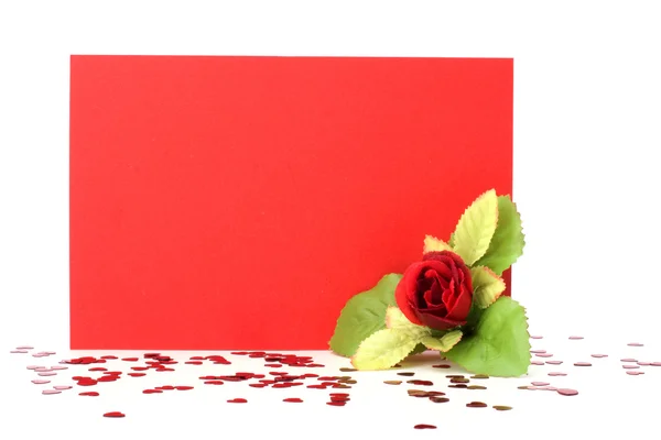 Карточка с цветочным декором. Цветы искусственные. . — стоковое фото