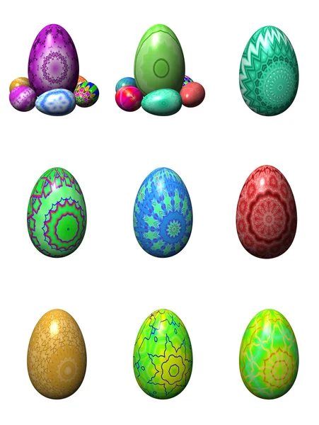 Pasen eieren geïsoleerd op de witte — Stockfoto