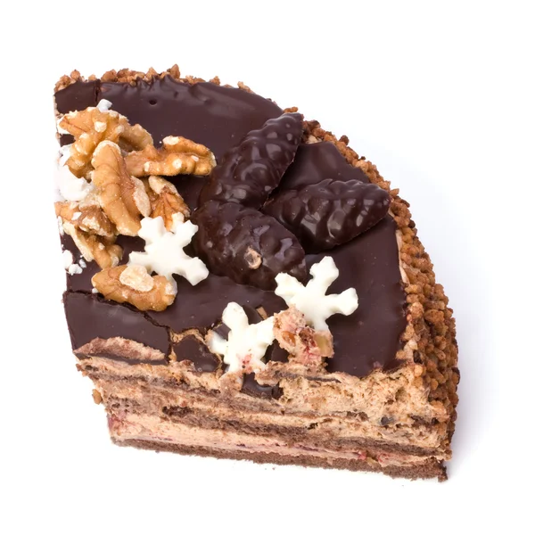 Fatia de bolo de creme de chocolate — Fotografia de Stock