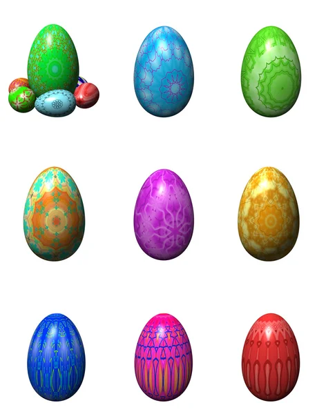 Uova di Pasqua isolate sul bianco — Foto Stock
