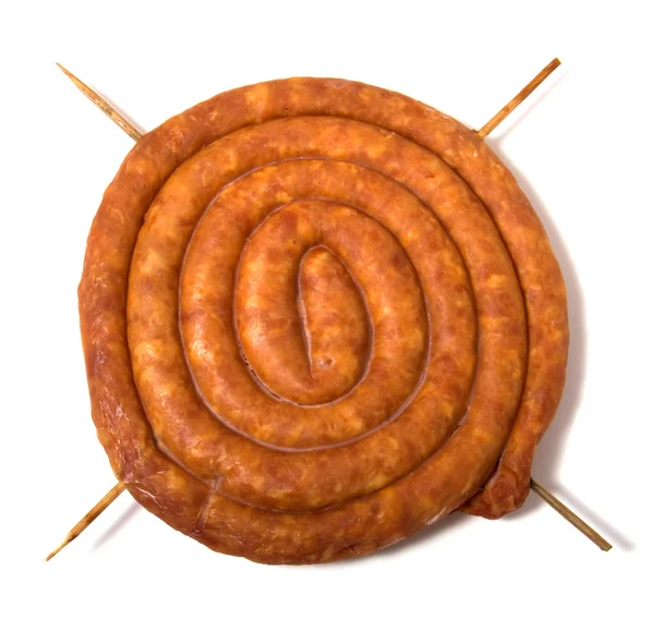 Home sausage isolated on white background — Stock Photo, Image