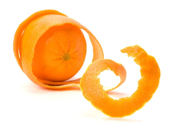 Oranžová s dvojité vrstvy kůže izolovaných na bílém pozadí. bezpečné — Stock fotografie
