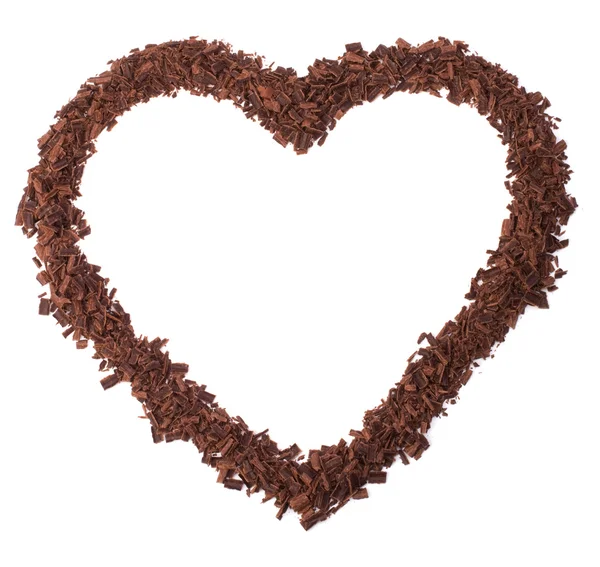 Chocolate heart isolated on white — Stock Photo, Image
