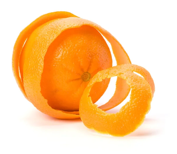 Naranja con doble capa de piel aislada sobre fondo blanco. Seguro. — Foto de Stock
