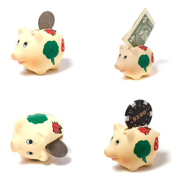Piggy bank geïsoleerd op witte achtergrond — Stockfoto