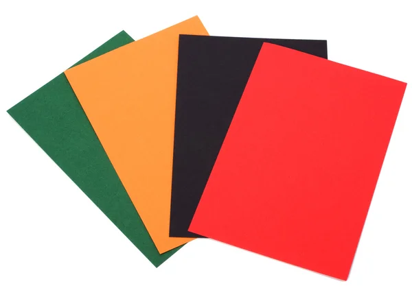 Cartões coloridos isolados no fundo branco — Fotografia de Stock
