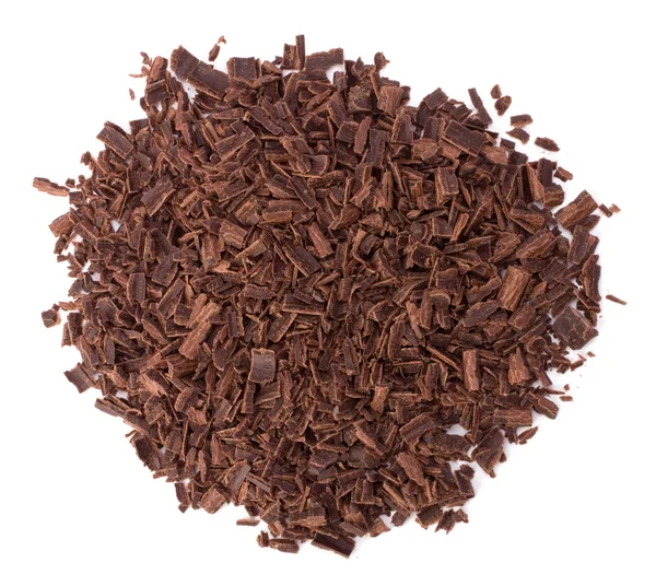 Grated chocolate isolated on white background — Stock Photo, Image