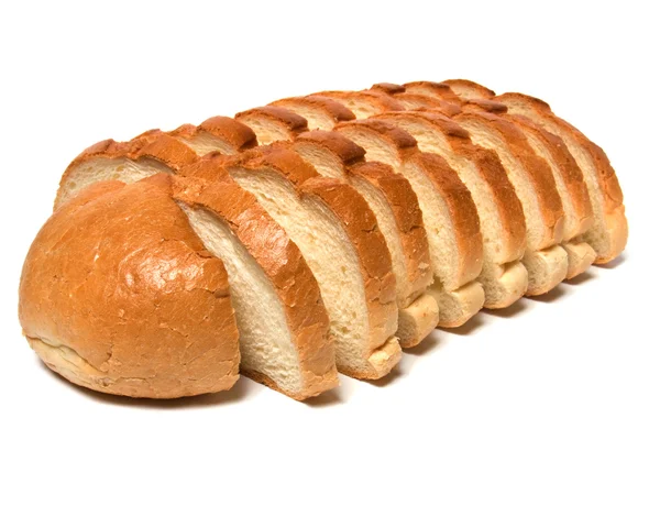 Gesneden stokbrood geïsoleerd op wit — Stockfoto