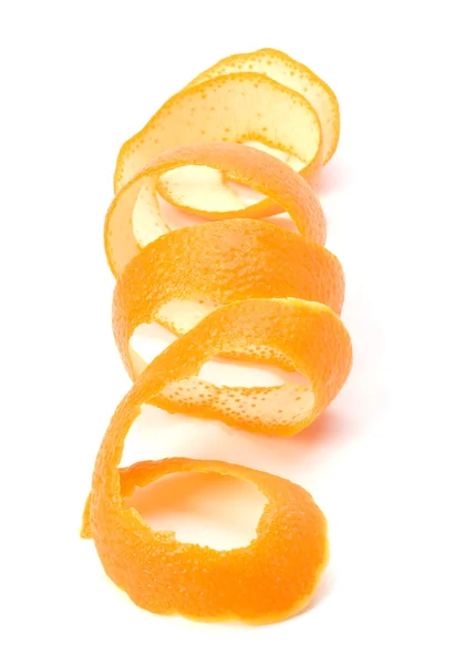 Buccia a spirale arancione isolata su bianco — Foto Stock