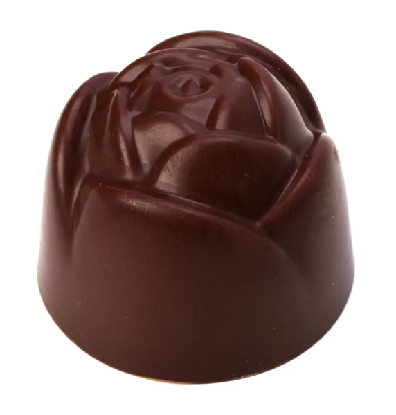Pralina de chocolate isolada sobre fundo branco — Fotografia de Stock