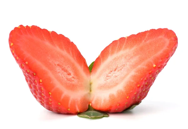 Halved strawberry isolated on white background — Stock Photo, Image