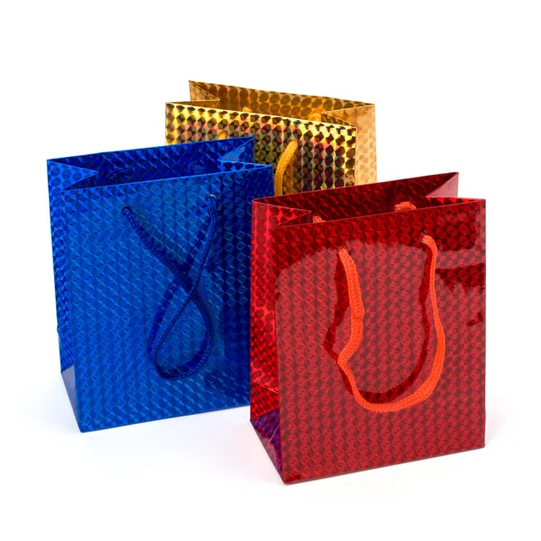 Glossy festive gift bags Stock Image