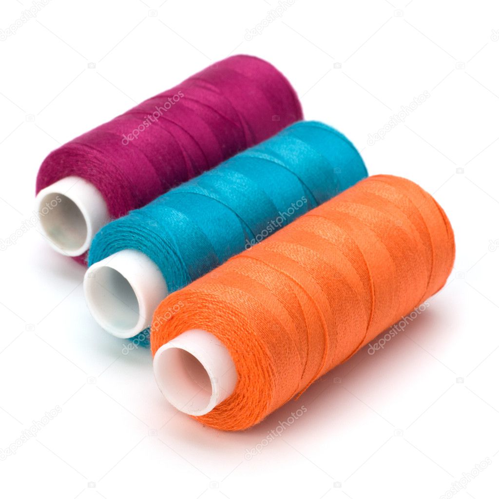 Colourful spools of thread
