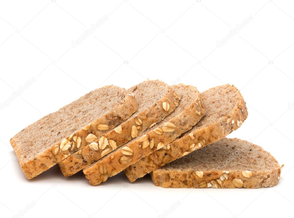 Healthy bran bread slices with rolled oats — Stock Photo © natika 7012507
