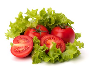 Tomato, cucumber vegetable and lettuce salad clipart