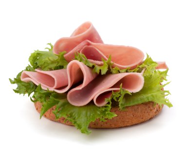 Healthy sandwich with vegetable and smoked ham clipart