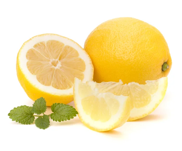 Листок мяты лимона и цитрона на белом фоне — стоковое фото