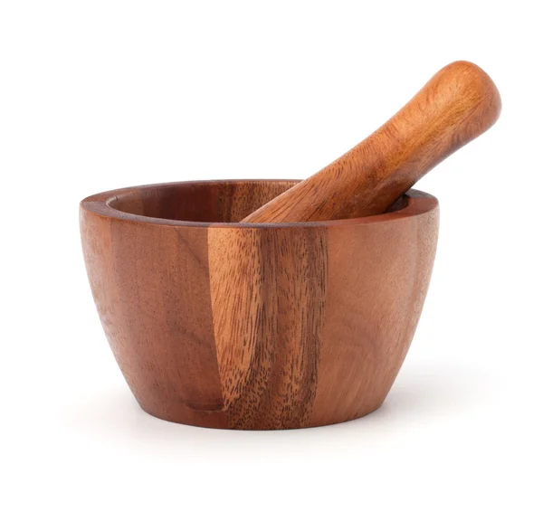 stock image Handmade wooden mortar