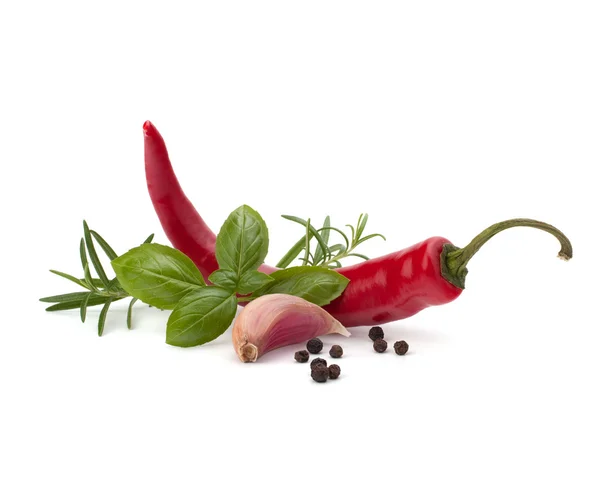 Chili paprika- és fűszernövények — Stock Fotó