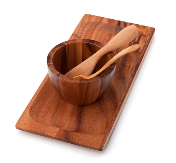 Platos hechos a mano cocina de madera — Foto de Stock