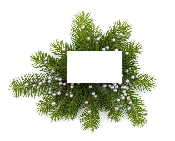 Decoración de Navidad con tarjeta de felicitación —  Fotos de Stock