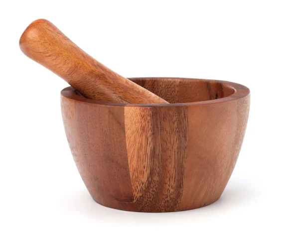 Stock image Handmade wooden mortar