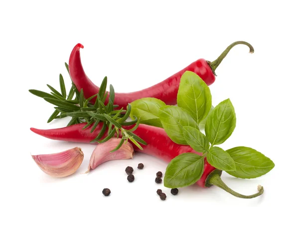 Papryka chili i aromatycznych ziół — Zdjęcie stockowe