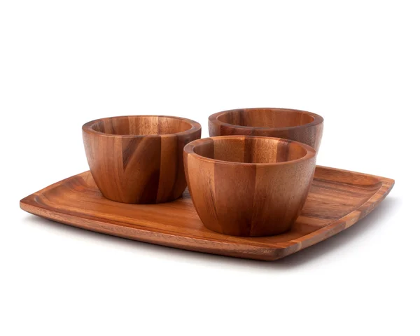 Handmade wooden kitchen dishes — Stock Photo, Image