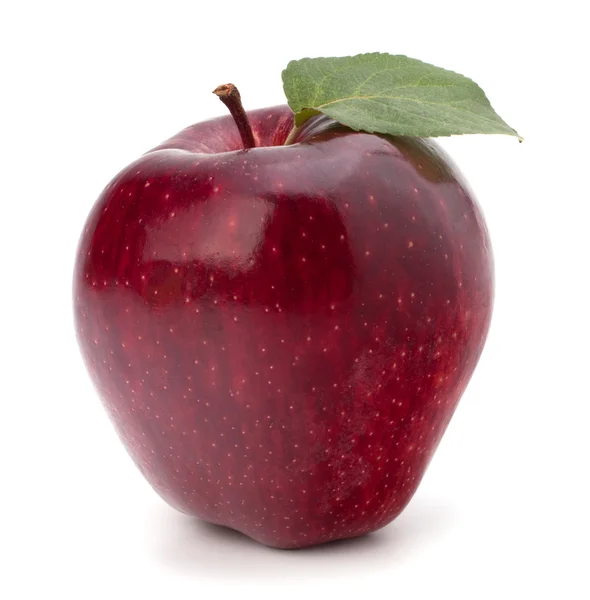 緑の葉と甘い赤いリンゴ — ストック写真