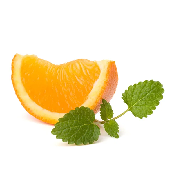Oranje vruchten segment en citron muntblad — Stockfoto