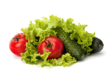 domates, salatalık sebze ve marul salatası