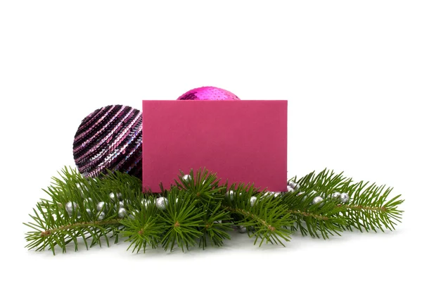 白を上に分離されてグリーティング カード クリスマスの飾り — ストック写真