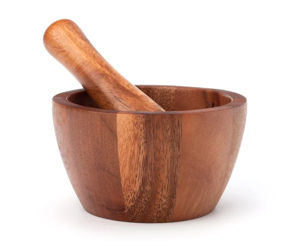 stock image Handmade wooden mortar