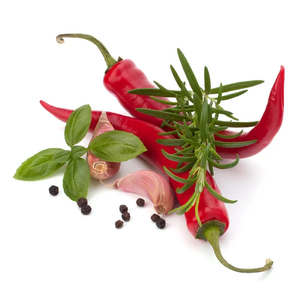Chilli a aromatické byliny — Stock fotografie