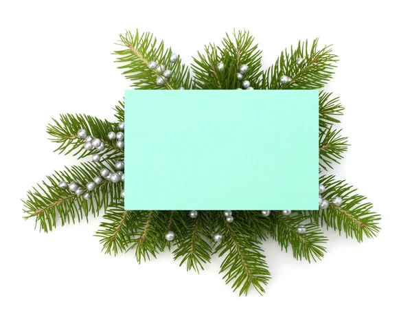 Noel dekorasyonu ile tebrik kartı — Stok fotoğraf