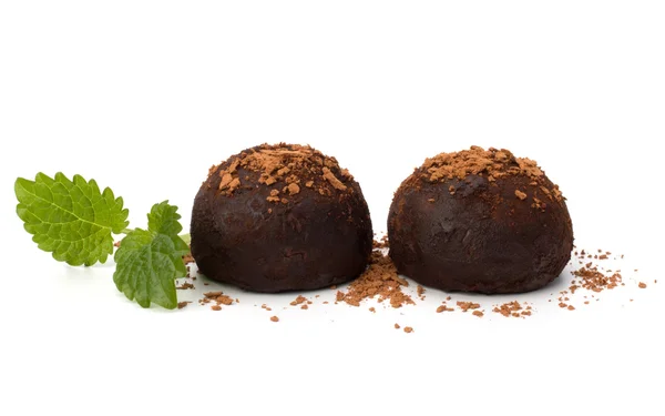 Doces de trufa de chocolate — Fotografia de Stock