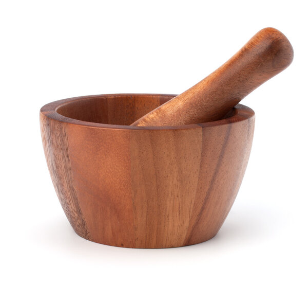 Handmade wooden mortar