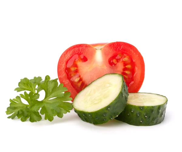 Tomaat en komkommer plantaardige — Stockfoto