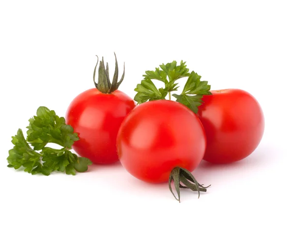 Små körsbär tomat och persilja krydda — Stockfoto