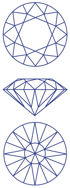 Esquema gráfico vector diamante — Vector de stock