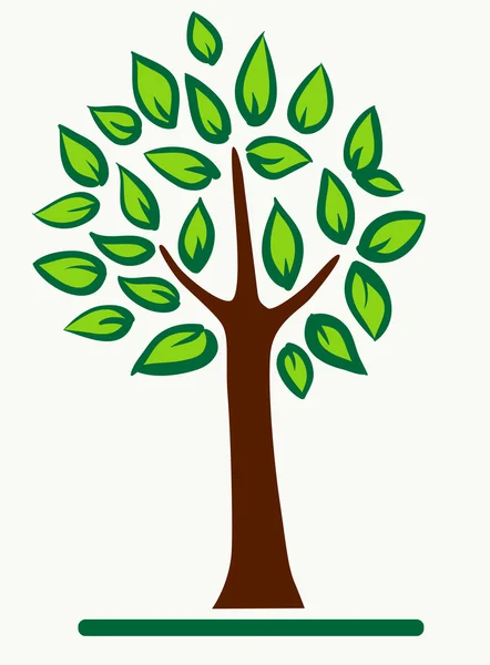 Árvore abstrata com folhagem verde — Vetor de Stock