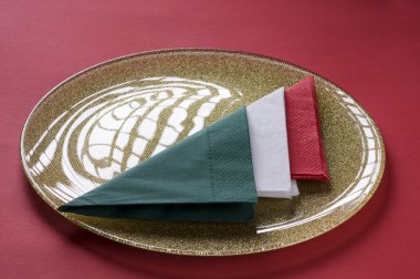 Italian flag made from paper napkin clipart