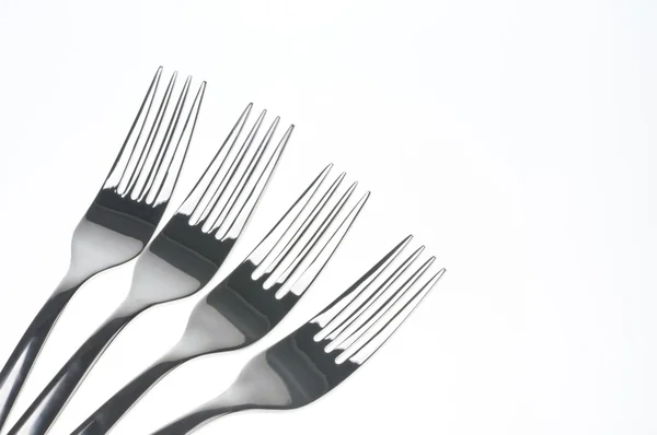 Tenedores sobre blanco — Foto de Stock
