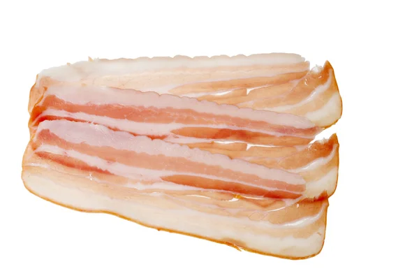Vlees spek eten geïsoleerd op witte achtergrond — Stockfoto