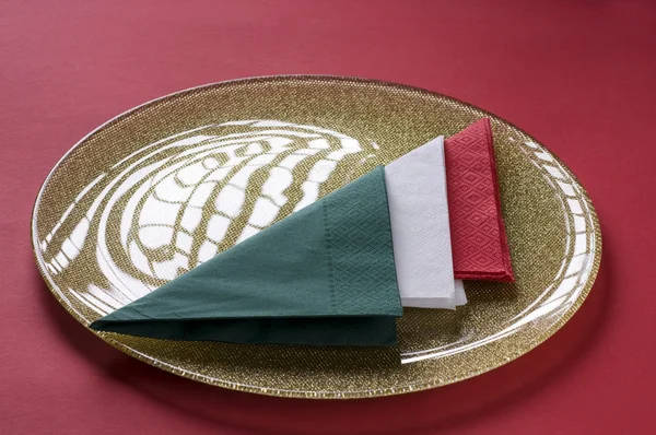 Italian flag made from paper napkin — Stock Photo, Image