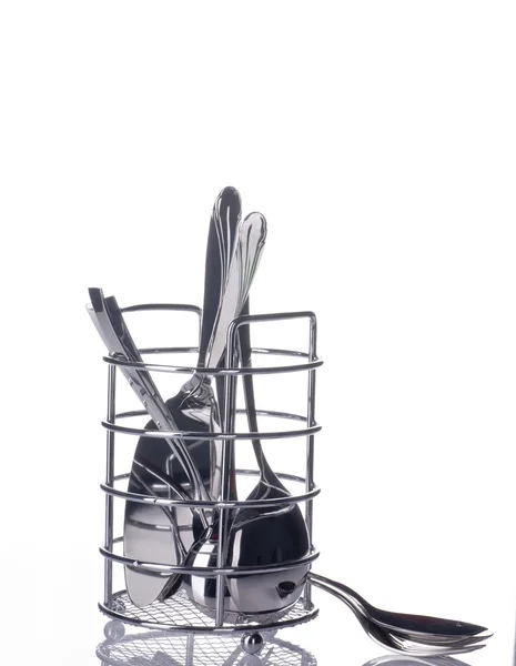 Kitchen utensils on white — Stock Photo, Image