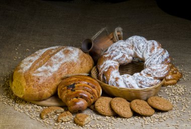 Assortment of baked goods clipart